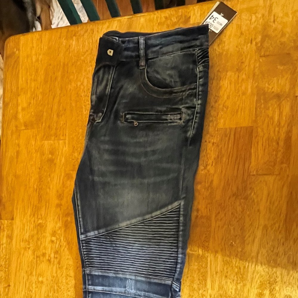 Balmain Paris Moto Jeans 100% Authentic Sz 34 ONE LEFT
